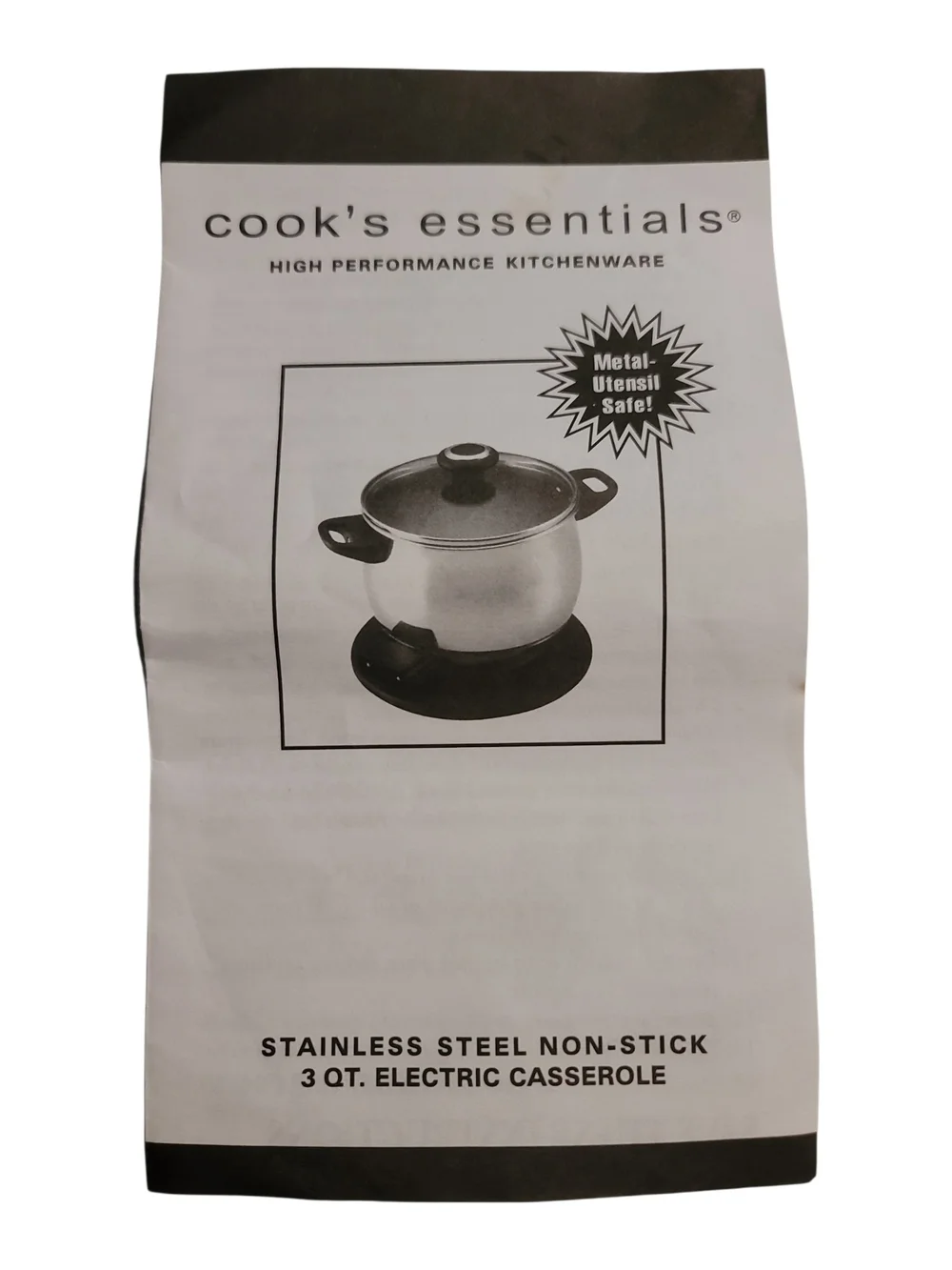 Electric Stainless Steel Hot Pot with Black Handles and Lid